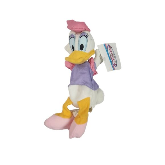 The Disney Store Daisy Duck with Pink Sleeves Bean Bag Plush 9" NWT - Picture 1 of 6